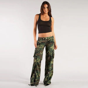 Camo Cargo Pants Low-waisted
