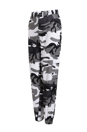 Camo cargo pants red