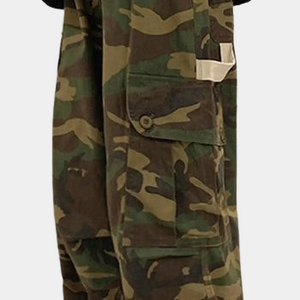 Camo cargo pants with drawstring