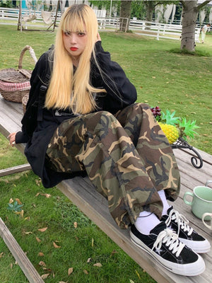 Camo cargo pants women