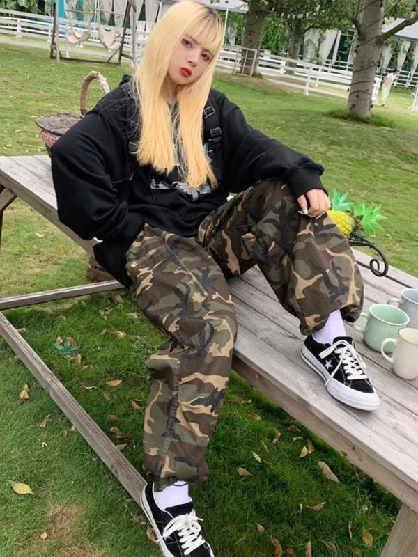 Camo cargo pants women CYBER TECHWEAR