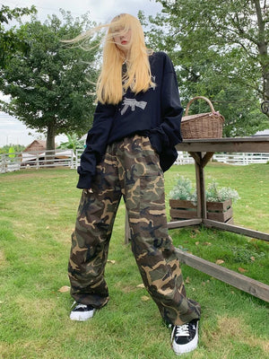 Camo cargo pants women