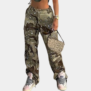 Camo cargo pants womens high waisted