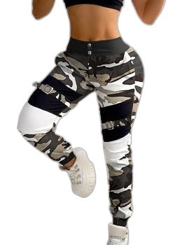 Camo cargos pants - product view on white background