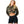 Camouflage cropped hoodie front view on a model with the drawcord hood down and hands on the hips, cropped hem
