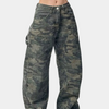 Pantalon cargo taille basse camouflage