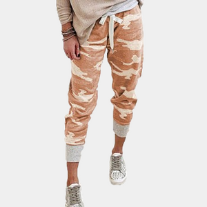 Camo print cargo pants women's