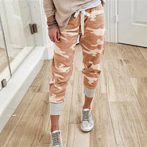 Camo print cargo pants women's