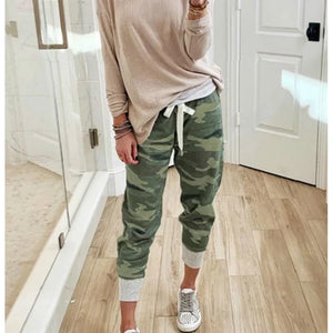 Camo print cargo pants women's