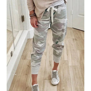 Camo print cargo pants women's