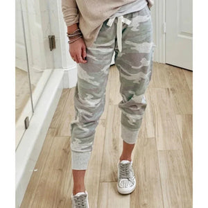 Camo print cargo pants women's