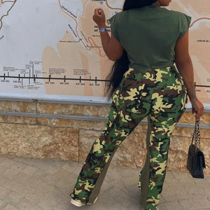 Camo printed cargo pants