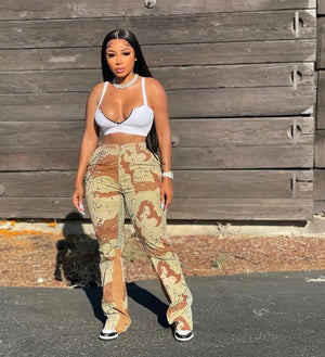 Camo printed cargo pants