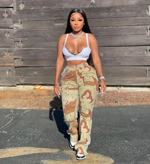 Camo printed cargo pants