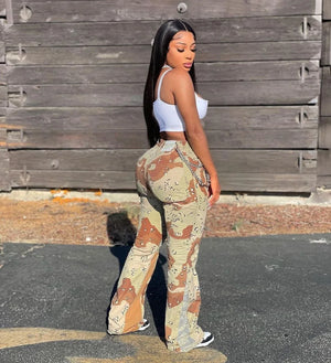 Camo printed cargo pants