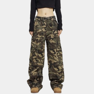 Camo utility cargo pants