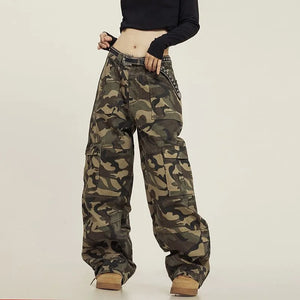Camo utility cargo pants