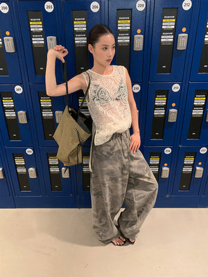 Camouflage Barrel Jeans Women's Y2K
