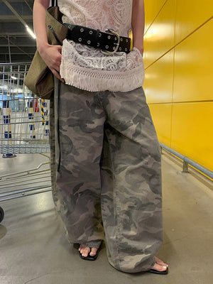 Camouflage Barrel Jeans Women's Y2K