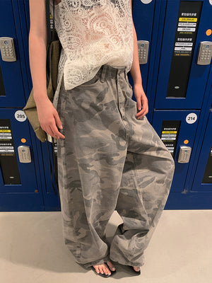 Camouflage Barrel Jeans Women's Y2K