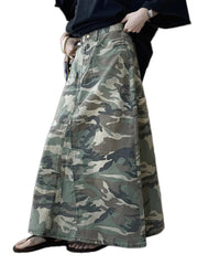 Camouflage Casual Y2K Long Skirt