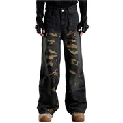 Camouflage Cyberpunk Jeans Washed