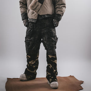Camouflage Cyberpunk Pants Patchwork Pockets