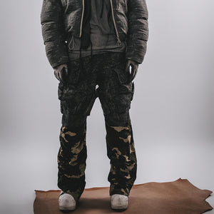 Camouflage Cyberpunk Pants Patchwork Pockets