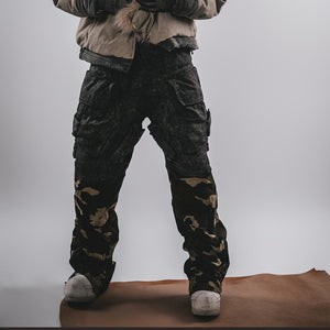 Camouflage Cyberpunk Pants Patchwork Pockets
