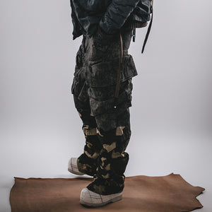 Camouflage Cyberpunk Pants Patchwork Pockets