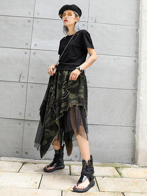 Camouflage Half-body Skirt Y2K