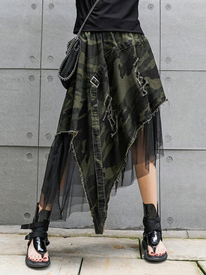 Camouflage Half-body Skirt Y2K