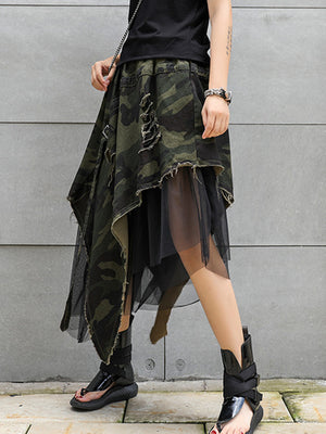 Camouflage Half-body Skirt Y2K
