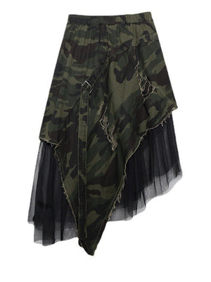 Camouflage Half-body Skirt Y2K