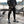Black camouflage patchwork cargo pants in cotton