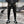 Black camouflage patchwork cargo pants in cotton