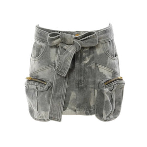 Camouflage Printed Y2K Skirt