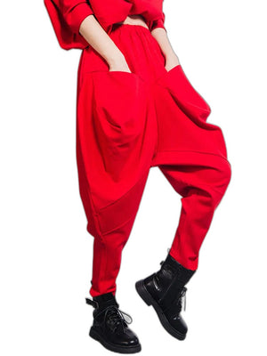 Canvas Cargo Pants For Women - product view on white background
