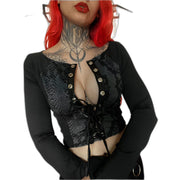 Cardigan Blouse Black Tops