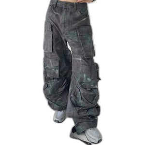 Cargo camo pants - product view on white background