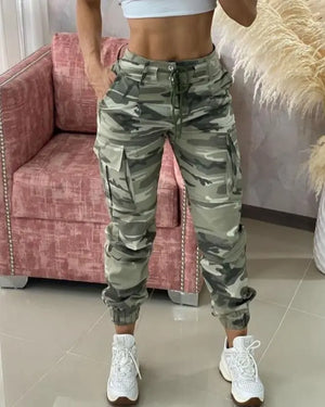 Cargo camo pants for women