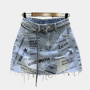 Cargo Denim Skirt Mini