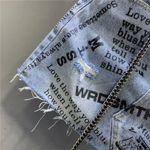 Cargo Denim Skirt Mini