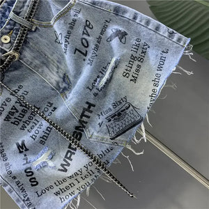 Cargo Denim Skirt Mini