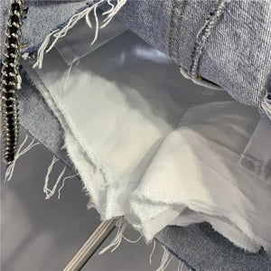 Cargo Denim Skirt Mini