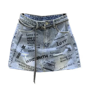 Cargo Denim Skirt Mini