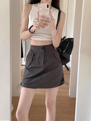 Cargo Drawstring Skirt