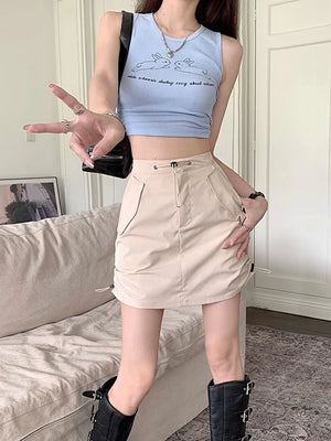 Cargo Drawstring Skirt