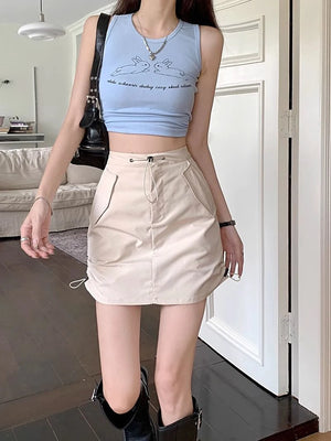 Cargo Drawstring Skirt