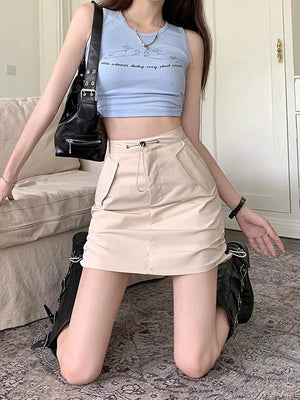 Cargo Drawstring Skirt